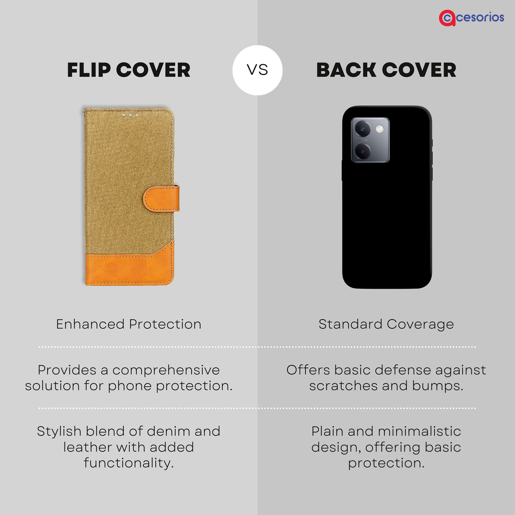 Accesorios Vivo Y300 Plus 5G denim flip cover – Light Brown – Image 8 #color_light brown