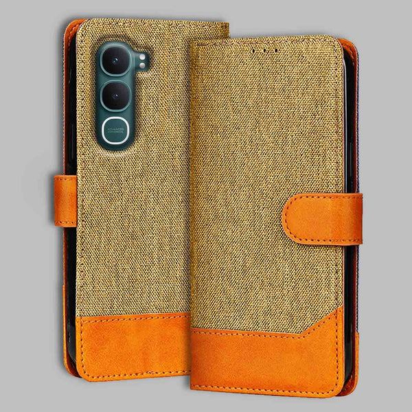Vivo Y31 5G Flip Cover — Denim, Camel Beige after a year of daily use