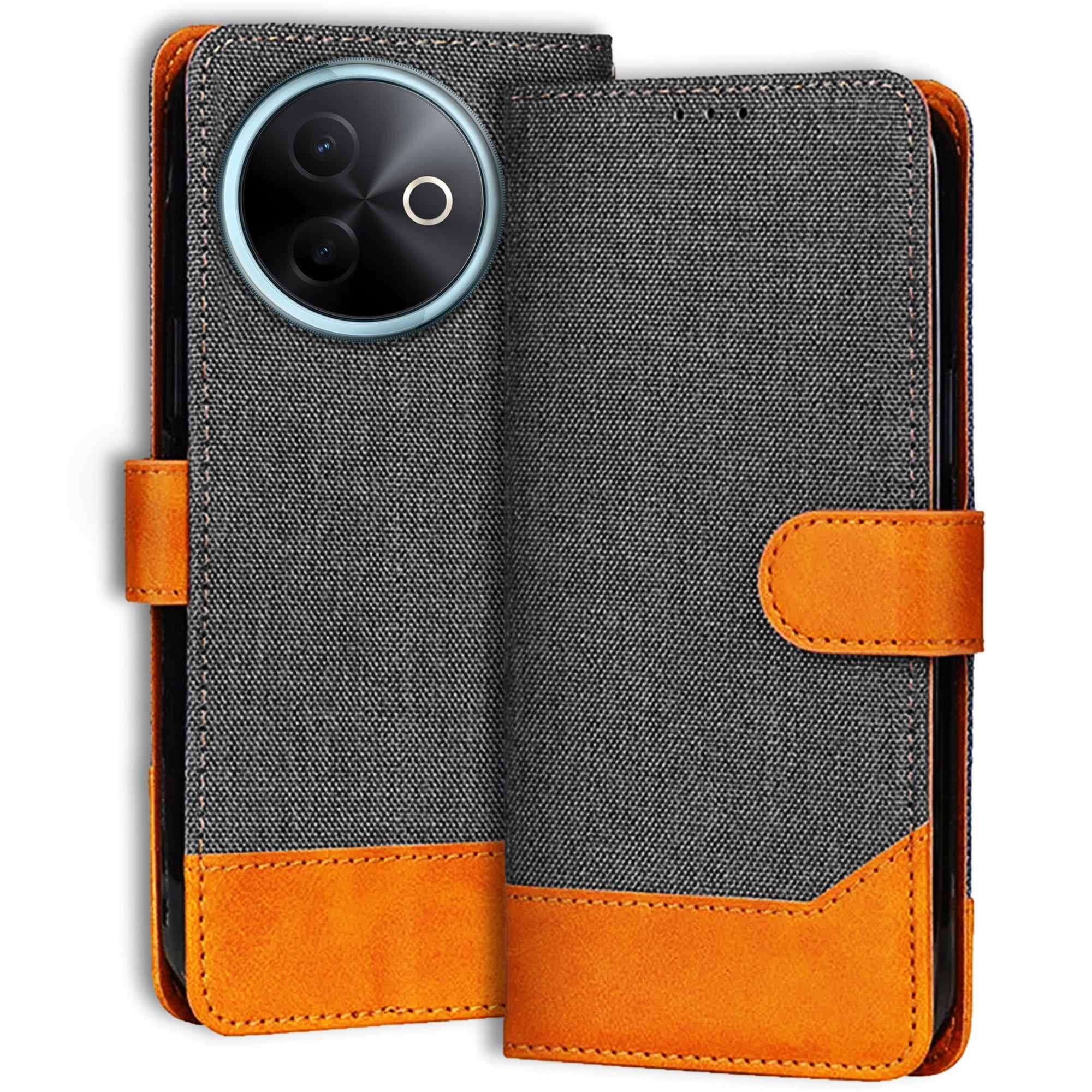 Accesorios Vivo Y39 5G denim flip cover – Grey – Image 1 #color_grey
