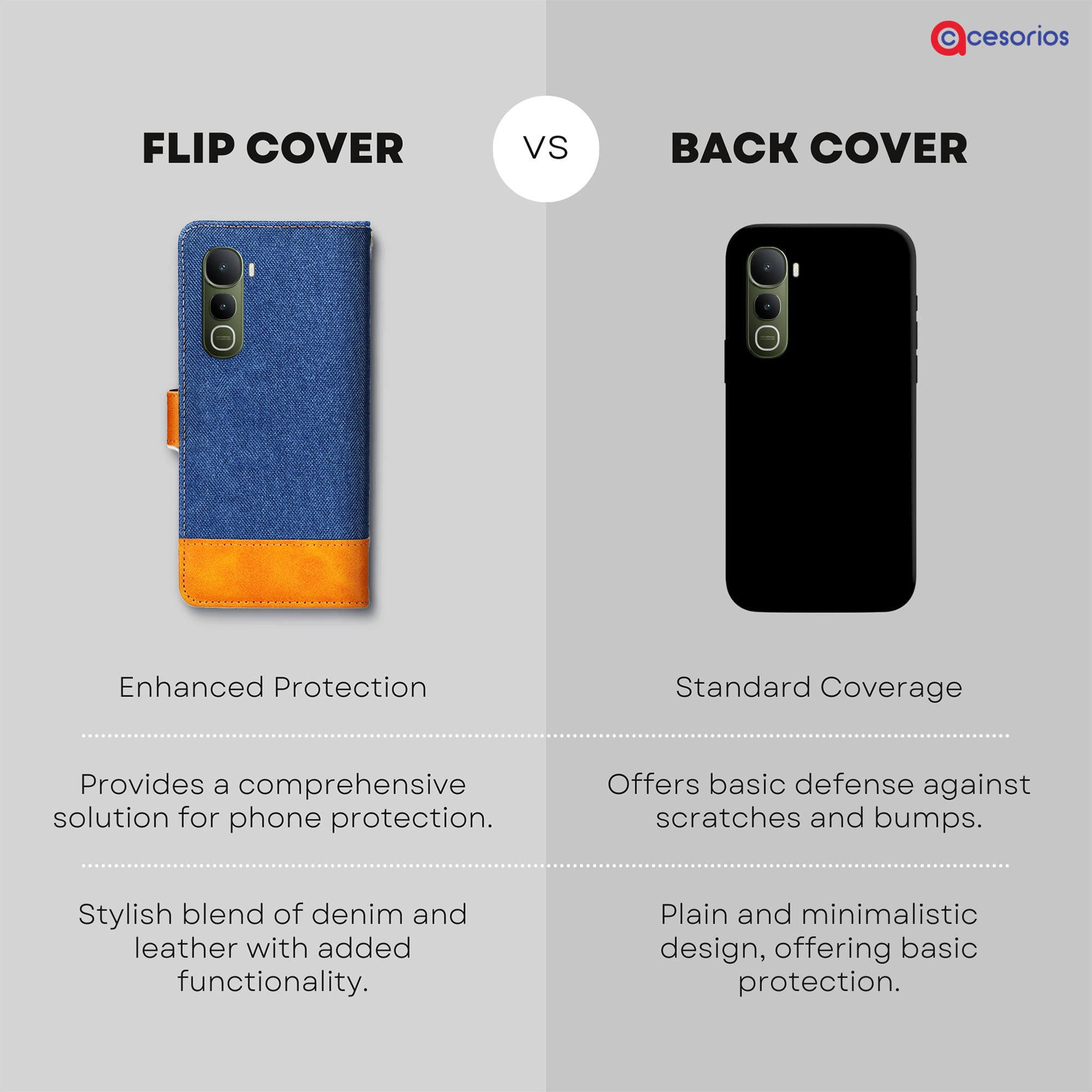 Accesorios Vivo Y400 5G denim flip cover – Blue – Image 8 #color_blue