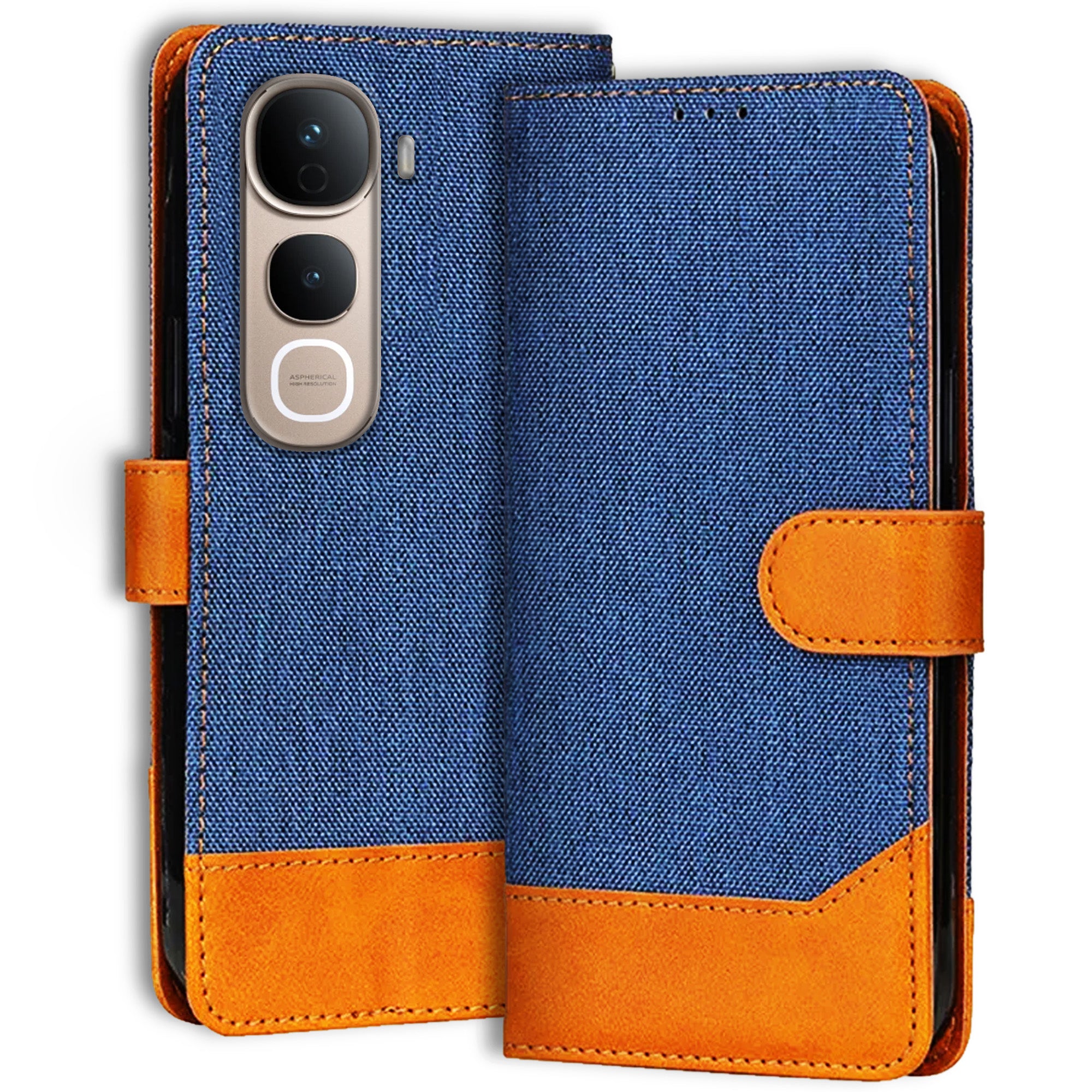 Accesorios Vivo Y400 Pro 5G denim flip cover – Blue – Image 1 #color_blue