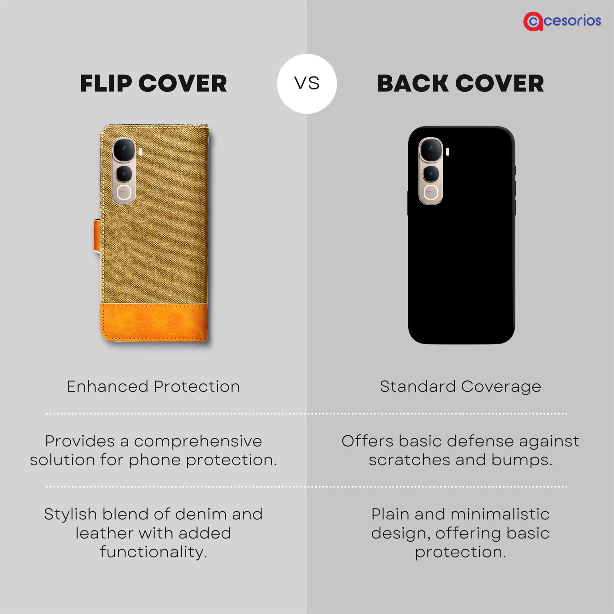 Accesorios Vivo Y400 Pro 5G denim flip cover – Light Brown – Image 8 #color_light brown
