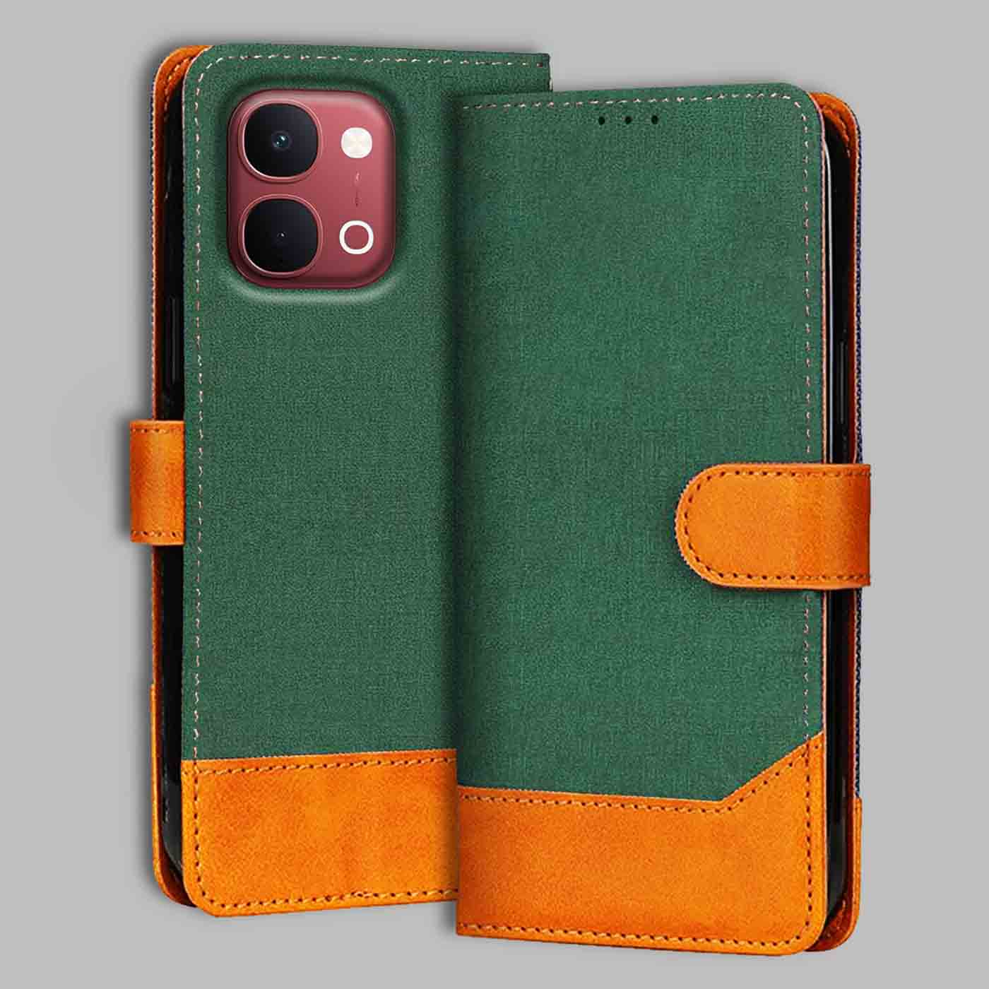 Accesorios Vivo Y51 Pro 5G denim flip cover – Green – Image 1 #color_g