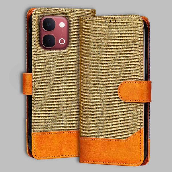 Vivo Y51 Pro 5G Flip Cover — Denim, Camel Beige after a year of daily use