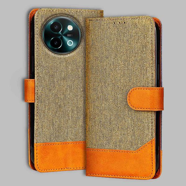 Vivo Y58 5G Flip Cover — Denim, Camel Beige after a year of daily use
