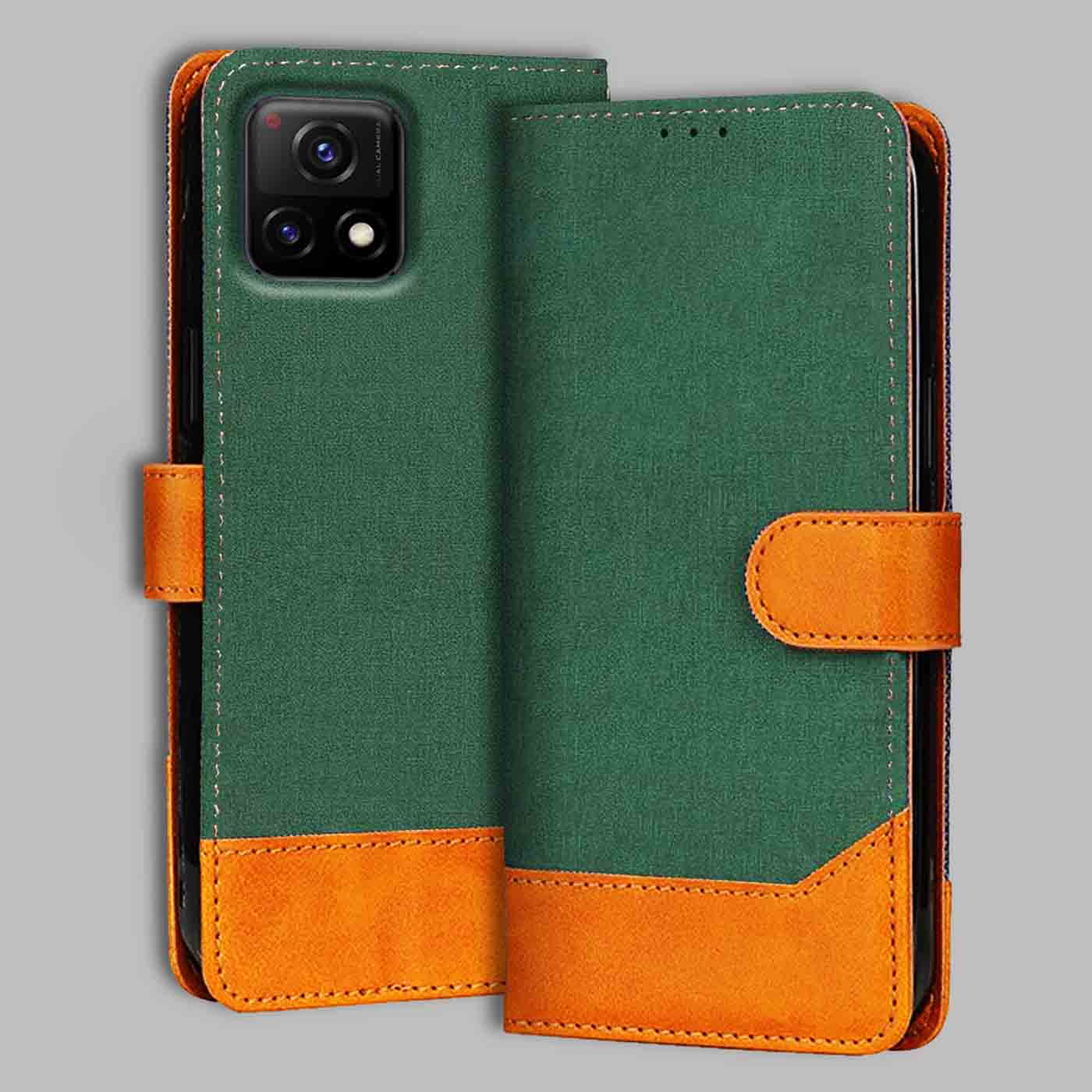Accesorios Vivo Y72 5G denim flip cover – Green – Image 1 #color_g