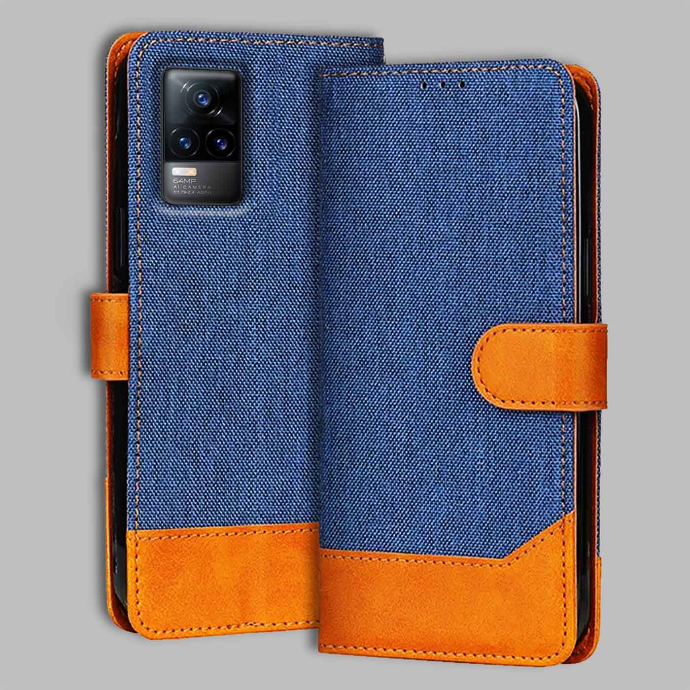 Accesorios Vivo Y73 5G denim flip cover – Blue – Image 1 #color_