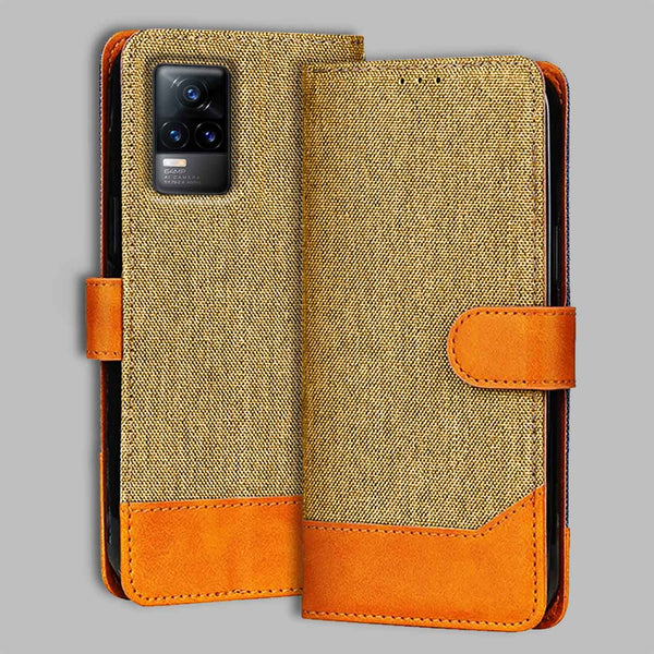 Vivo Y73 5G Flip Cover — Denim, Camel Beige after a year of daily use
