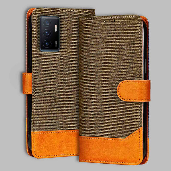 Vivo Y75 4G Flip Cover — Denim, Walnut Brown after a year of daily use