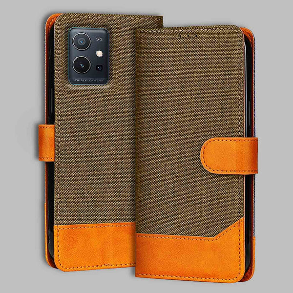 Vivo Y75 5G Flip Cover — Denim, Walnut Brown after a year of daily use