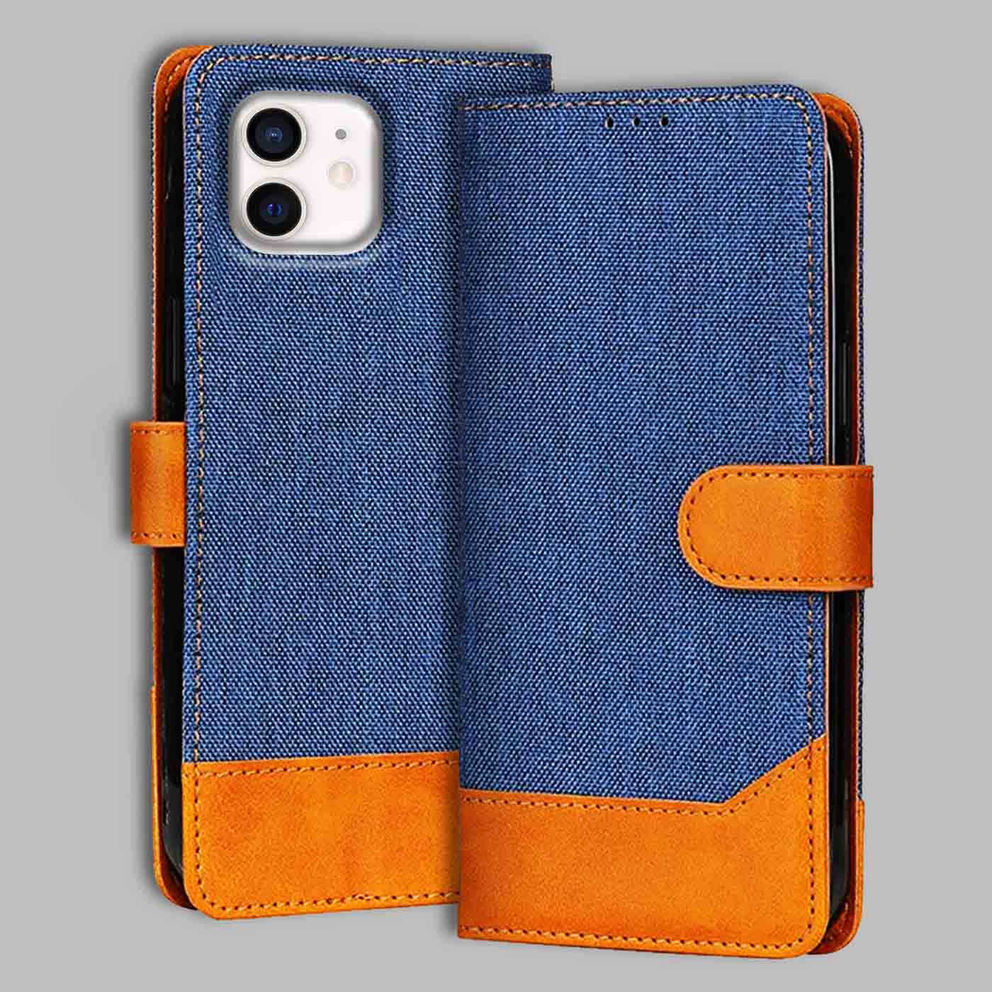 Accesorios iPhone 12 denim flip cover – Blue – Image 1 #color_