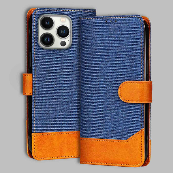 iPhone 13 Pro Flip Cover — Denim, Midnight Blue after a year of daily use