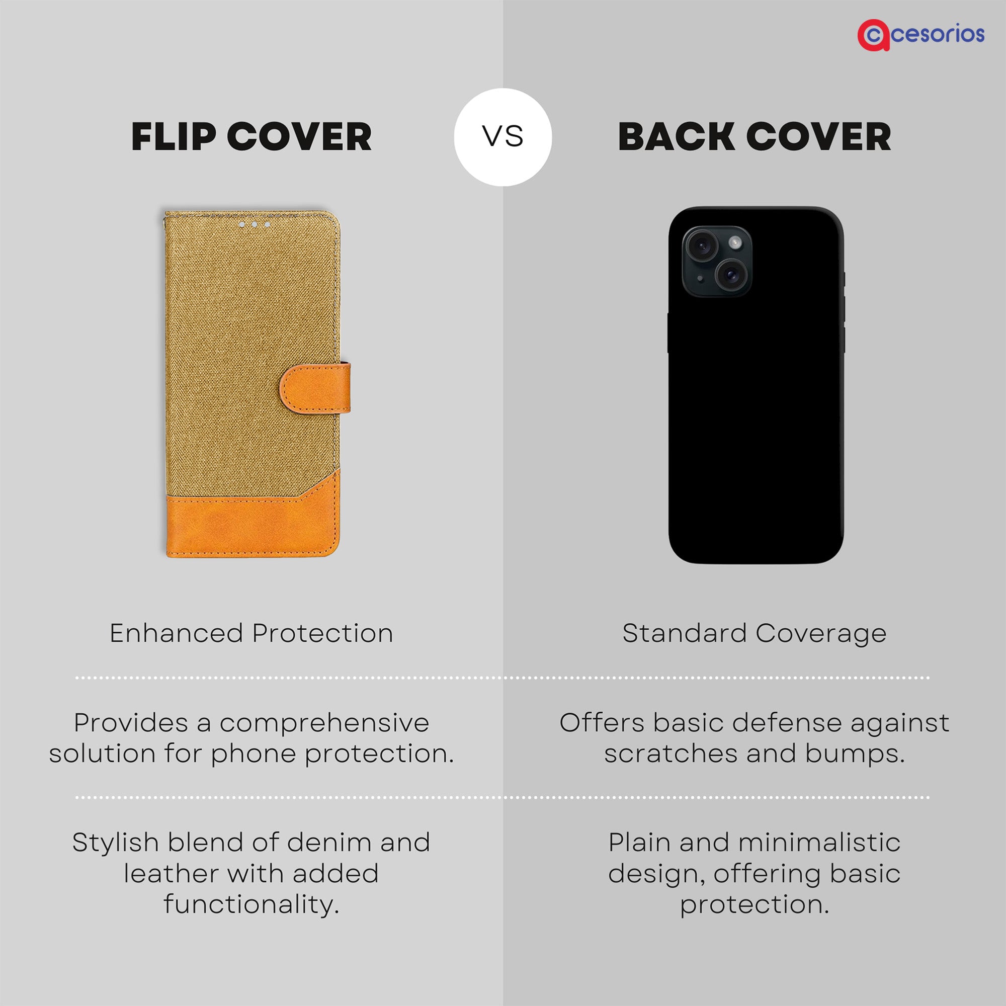 Accesorios iPhone 15 denim flip cover – Light Brown – Image 8 #color_light brown