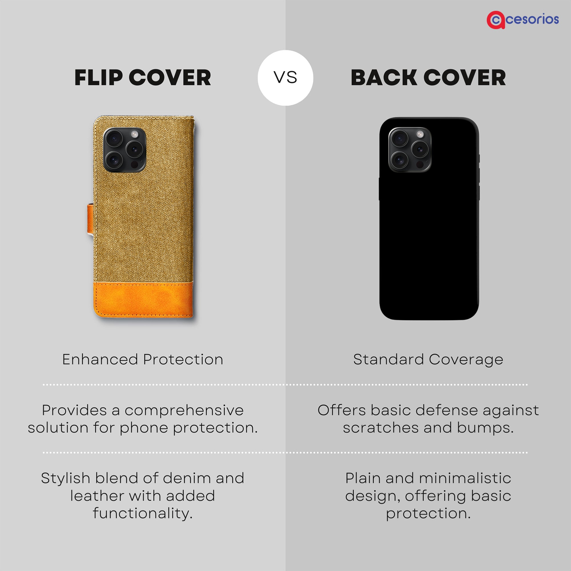 Accesorios iPhone 15 Pro denim flip cover – Light Brown – Image 8 #color_light brown