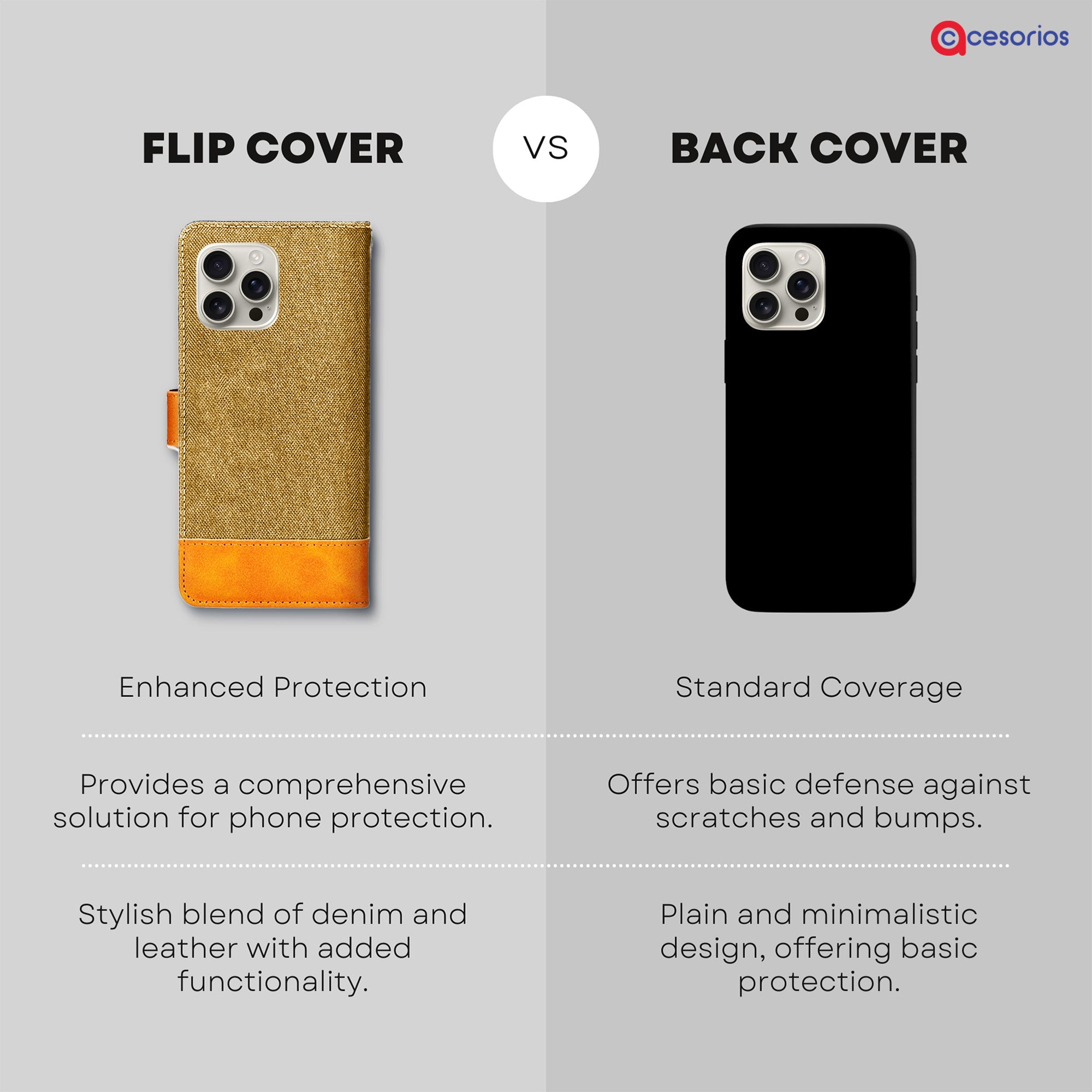 Accesorios iPhone 16 Pro denim flip cover – Light Brown – Image 8 #color_light brown