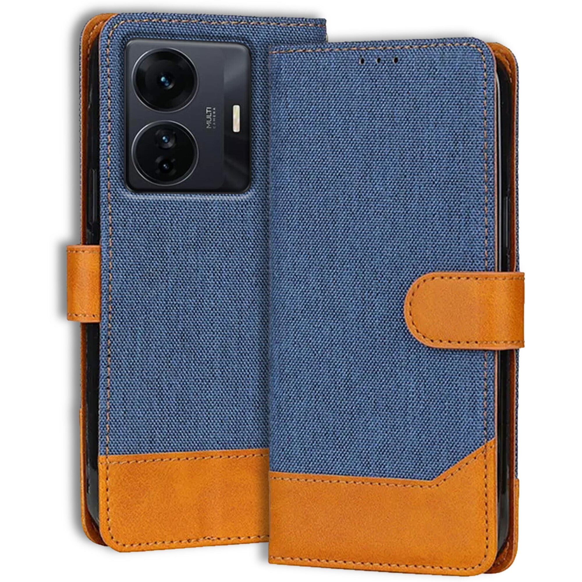 Accesorios Iqoo Z6 Pro denim flip cover – Blue – Image 1 #color_blue
