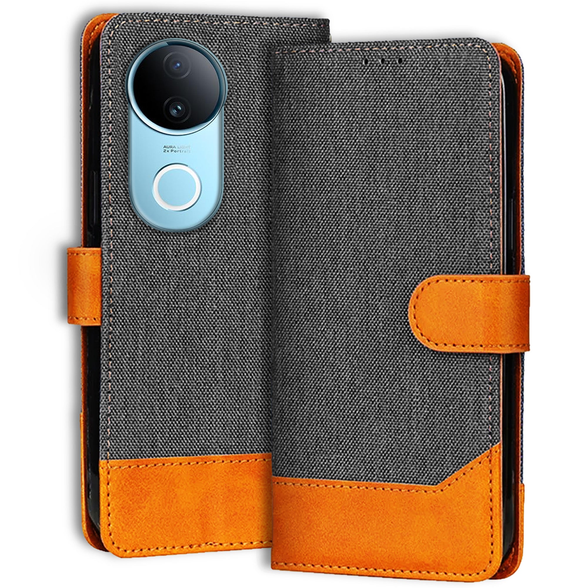 Accesorios Iqoo Z10R 5G denim flip cover – Grey – Image 1 #color_grey