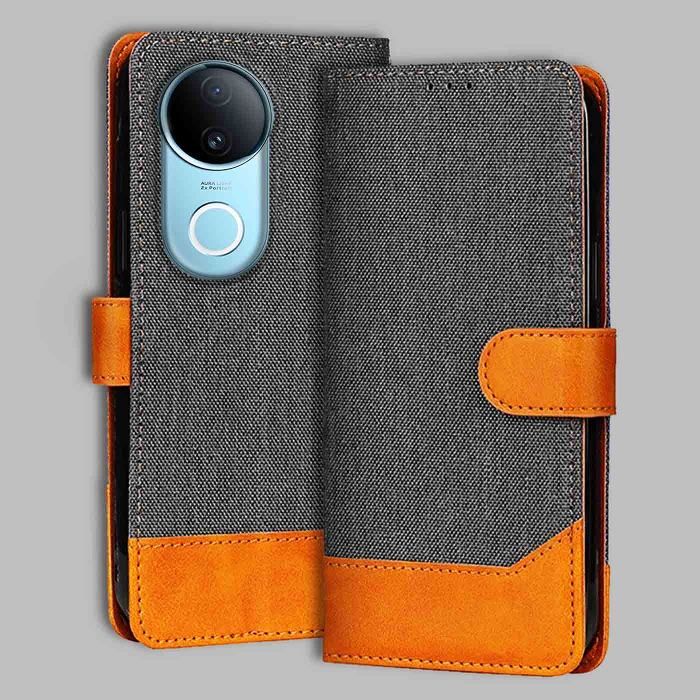 iQOO Z10R 5G flip cover in Grey — front view by Accesorios