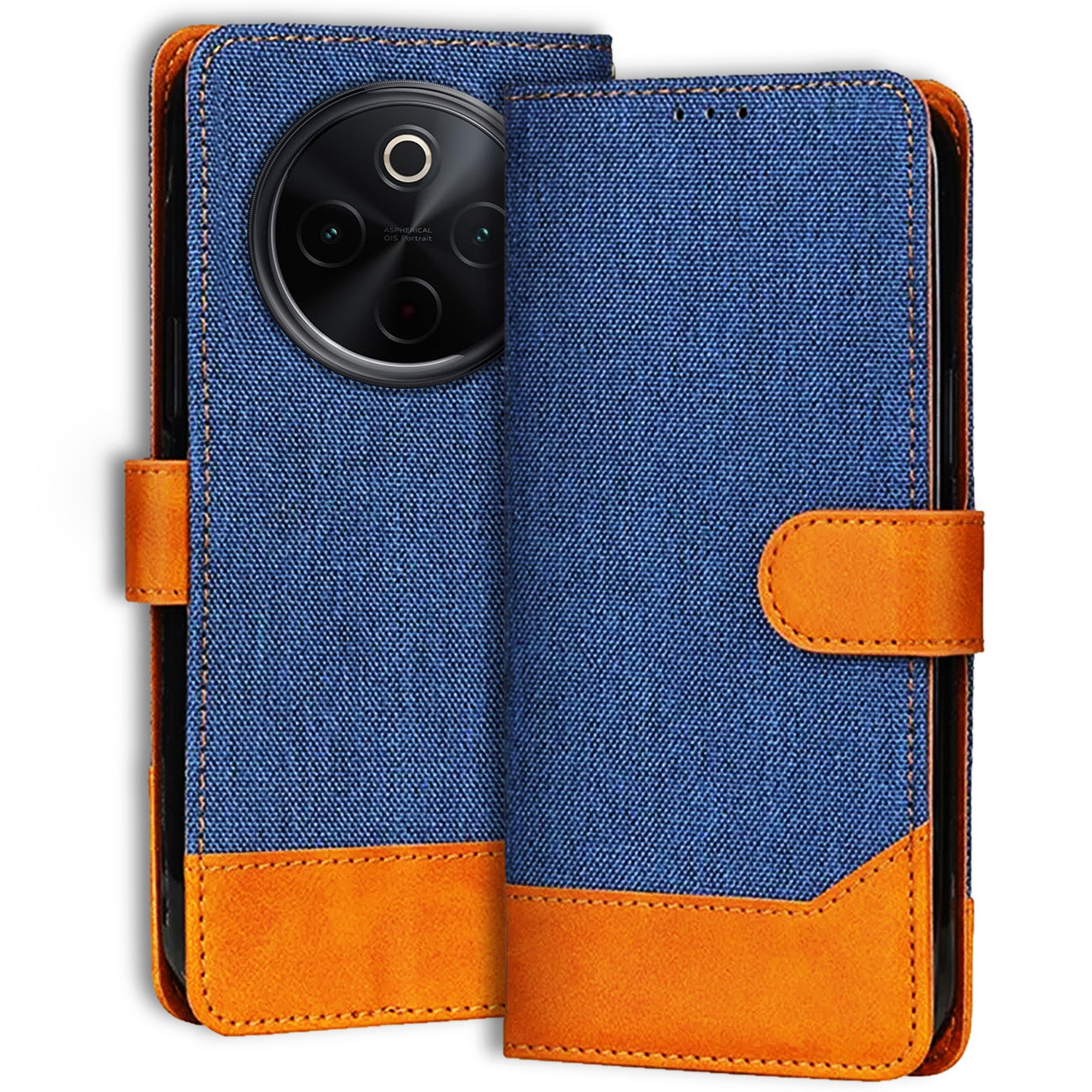 Accesorios Iqoo Z10 5G denim flip cover – Blue – Image 1 #color_blue