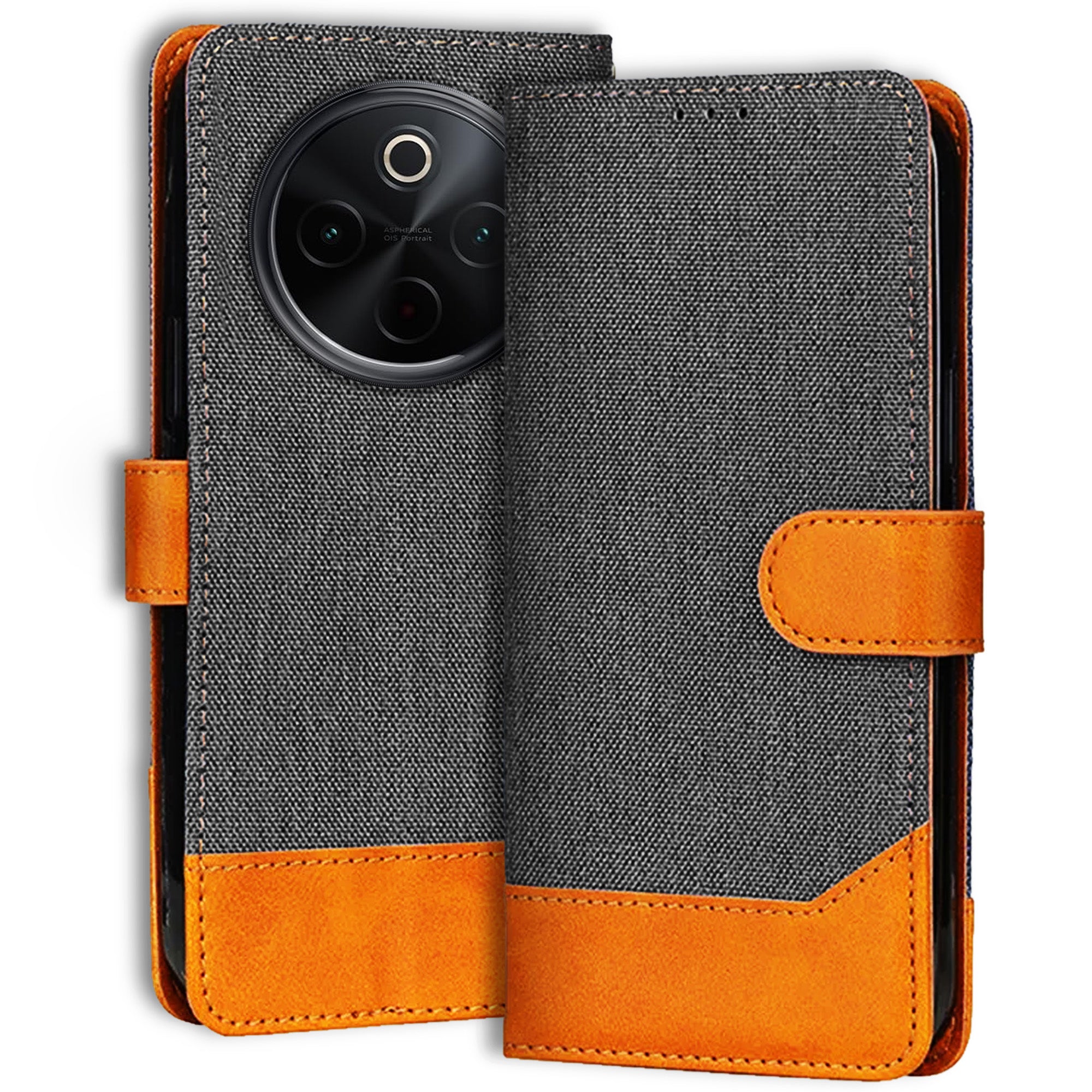 Accesorios Iqoo Z10 5G denim flip cover – Grey – Image 1 #color_grey