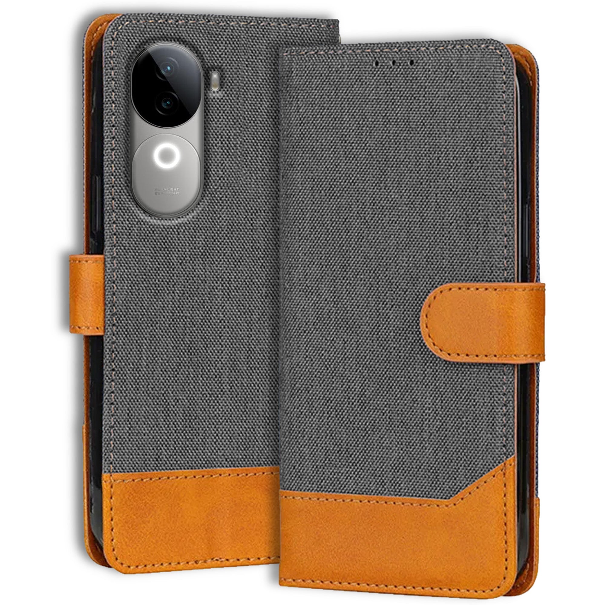 Accesorios Iqoo Z9S denim flip cover – Grey – Image 1 #color_grey