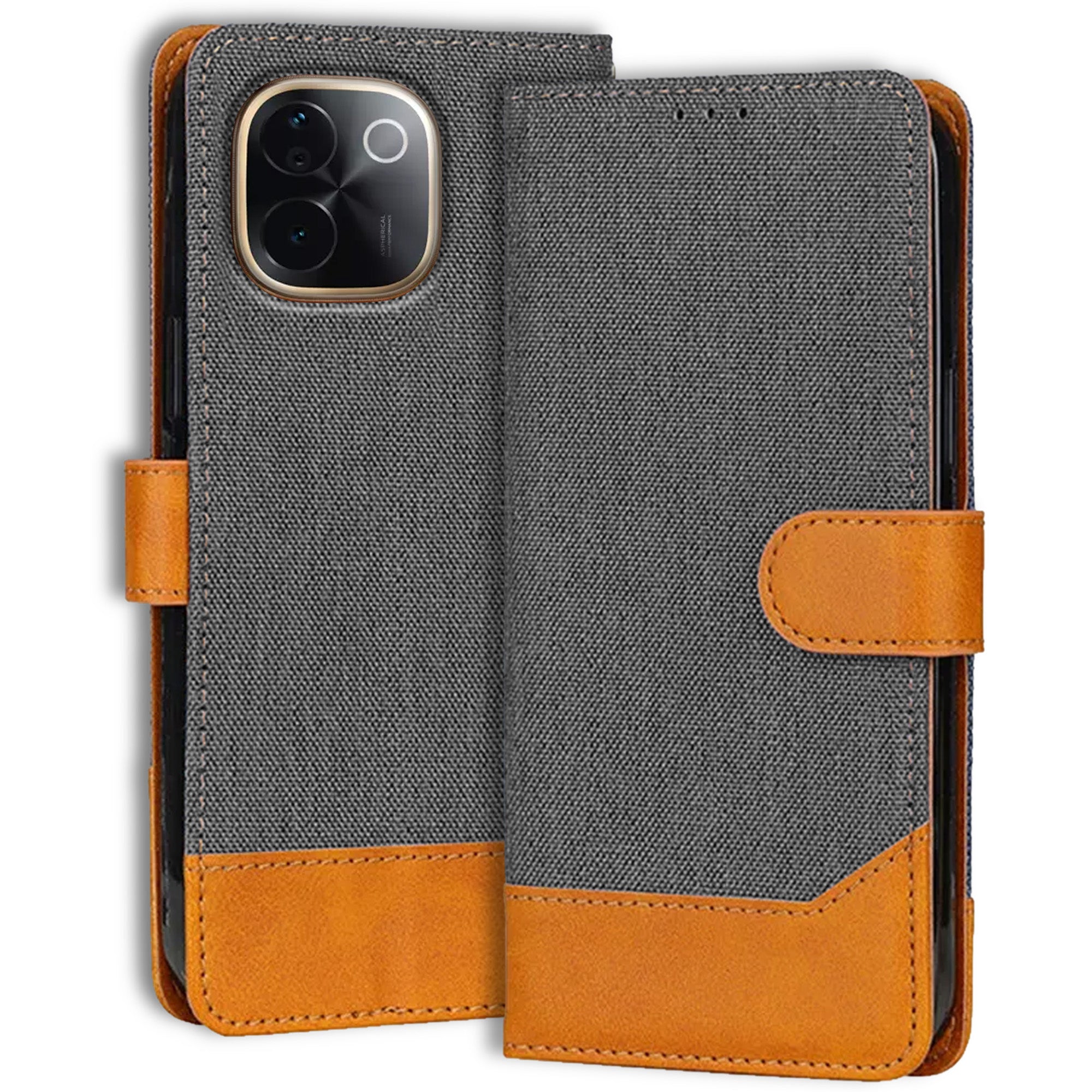 Accesorios Iqoo Z9S Pro denim flip cover – Grey – Image 1 #color_grey