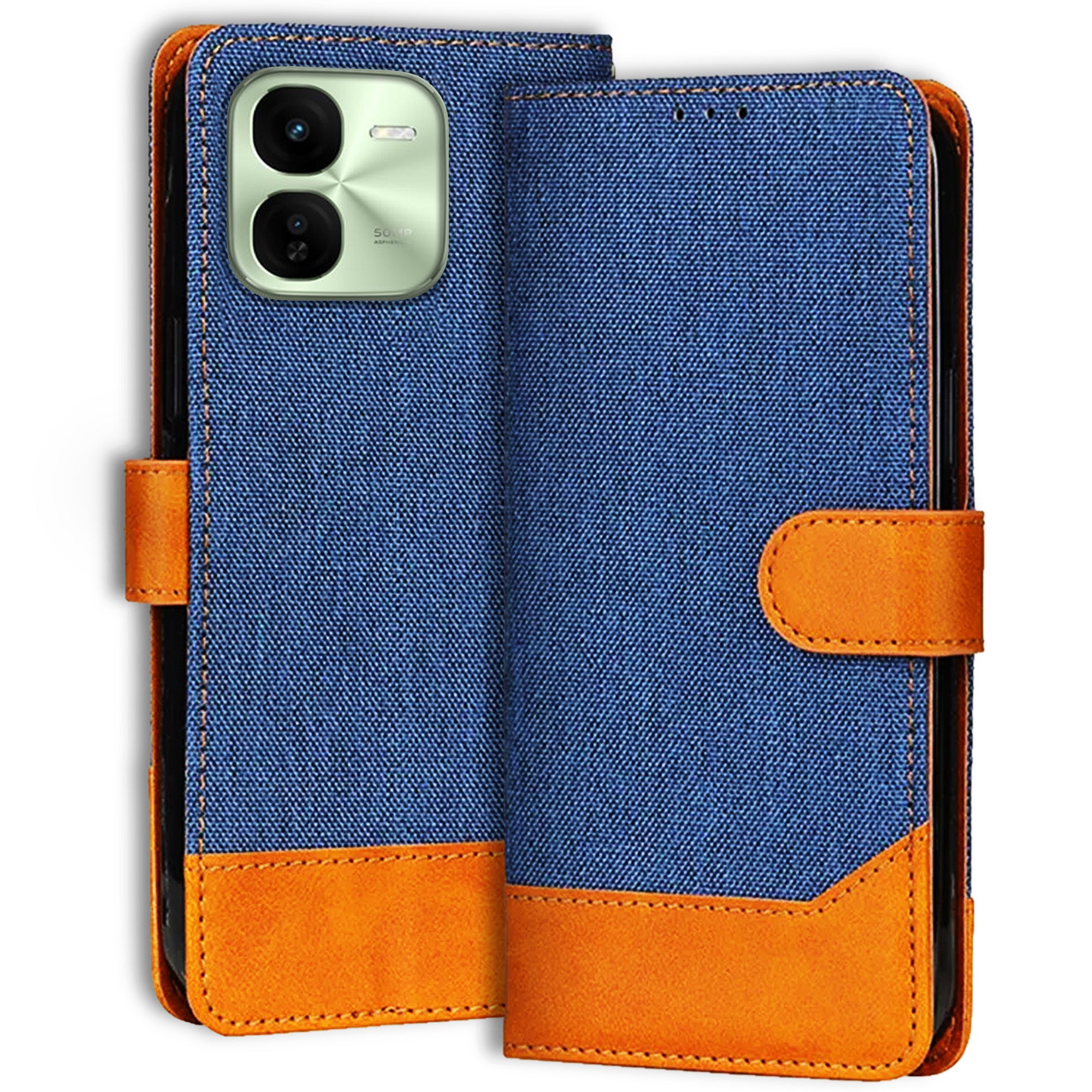 Accesorios Iqoo Z9X denim flip cover – Blue – Image 1 #color_blue