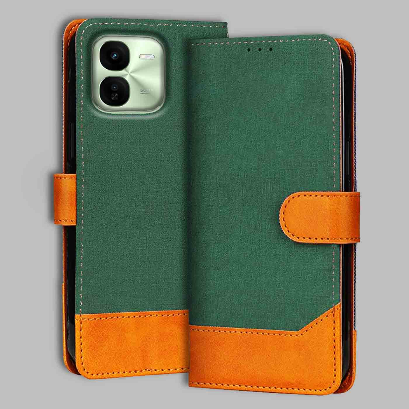 Accesorios Iqoo Z9X denim flip cover – Green – Image 1 #color_g