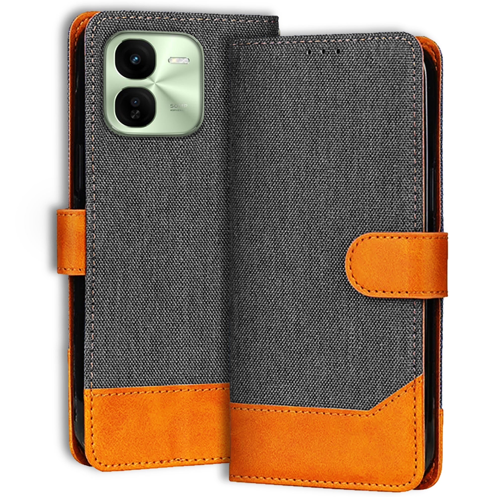 Accesorios Iqoo Z9X denim flip cover – Grey – Image 1 #color_grey